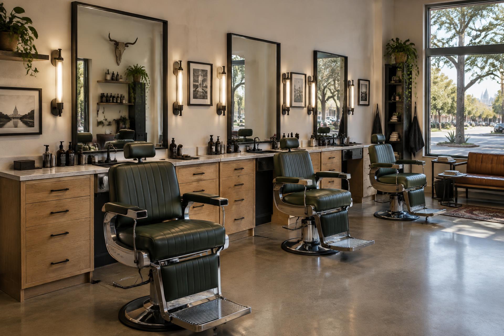 Modern Ironclad barbershop interior